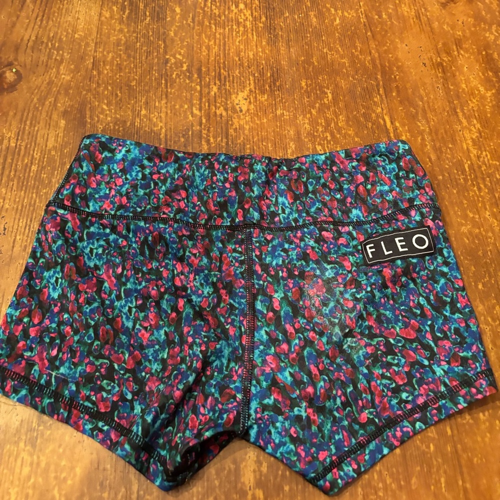 Fleo Women's Blue and Pink Athletic Shorts
